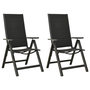 Voir la diapositive 1 : VIDAXL Chaises pliables de jardin lot de 2 Textilene et aluminium Noir