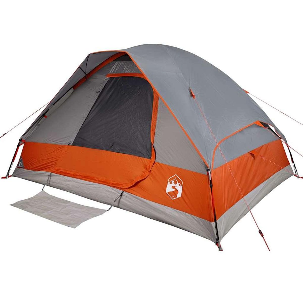VIDAXL Tente de camping a dome 4 personnes gris et orange impermeable