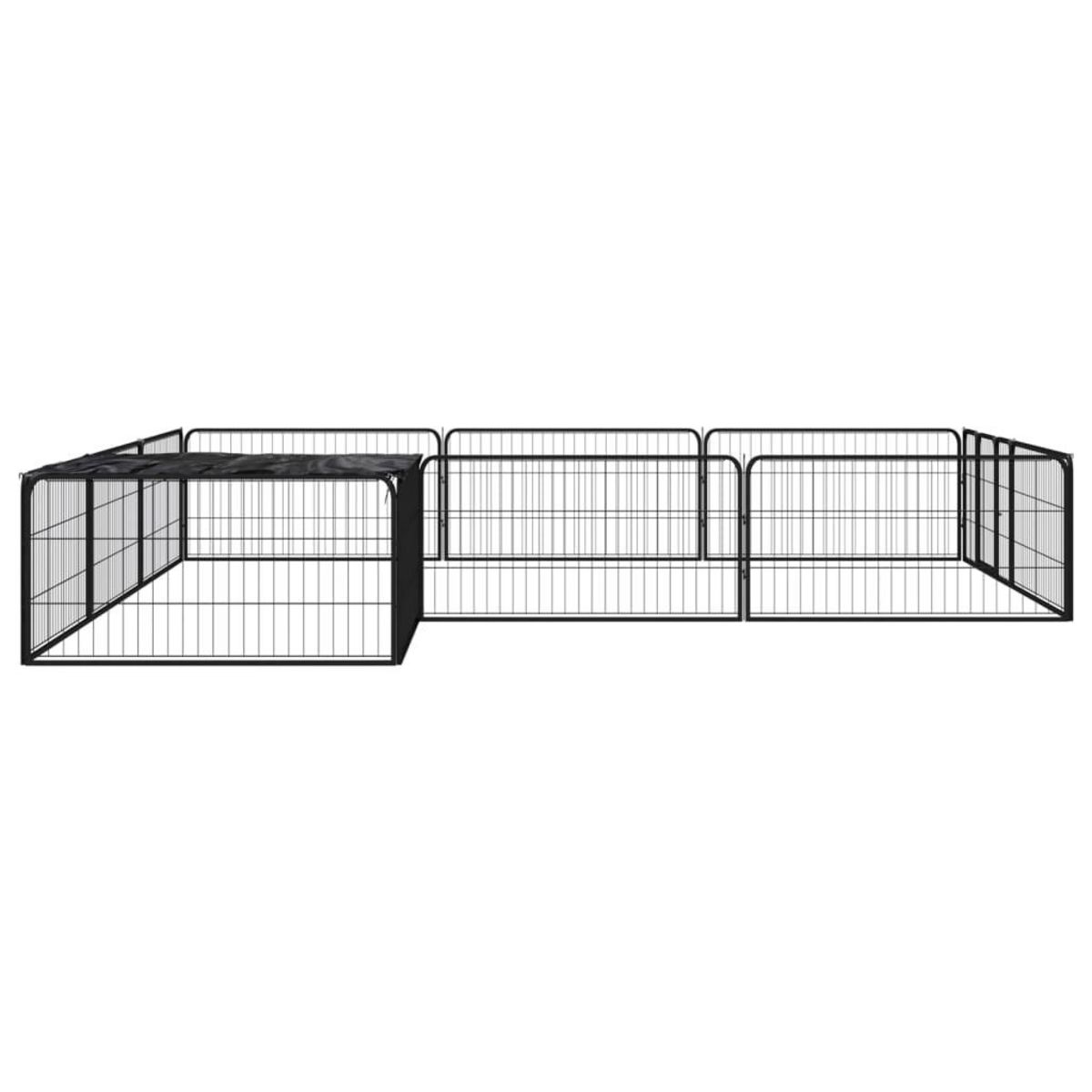 VIDAXL Parc pour chien 12panneaux Noir 100x50cm Acier enduit de poudre