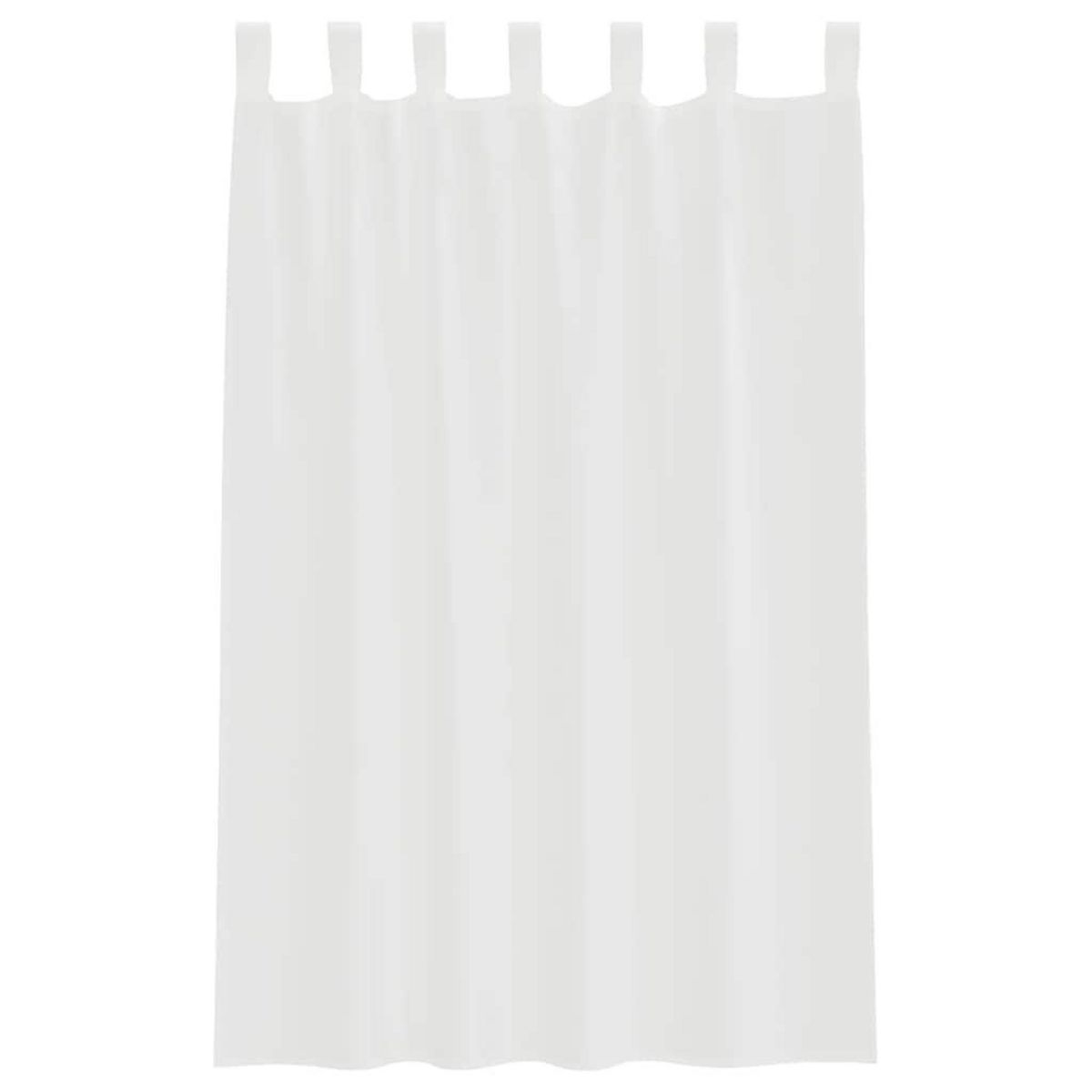 VIDAXL Rideaux en voile avec passe-tringles 2 pcs blanc