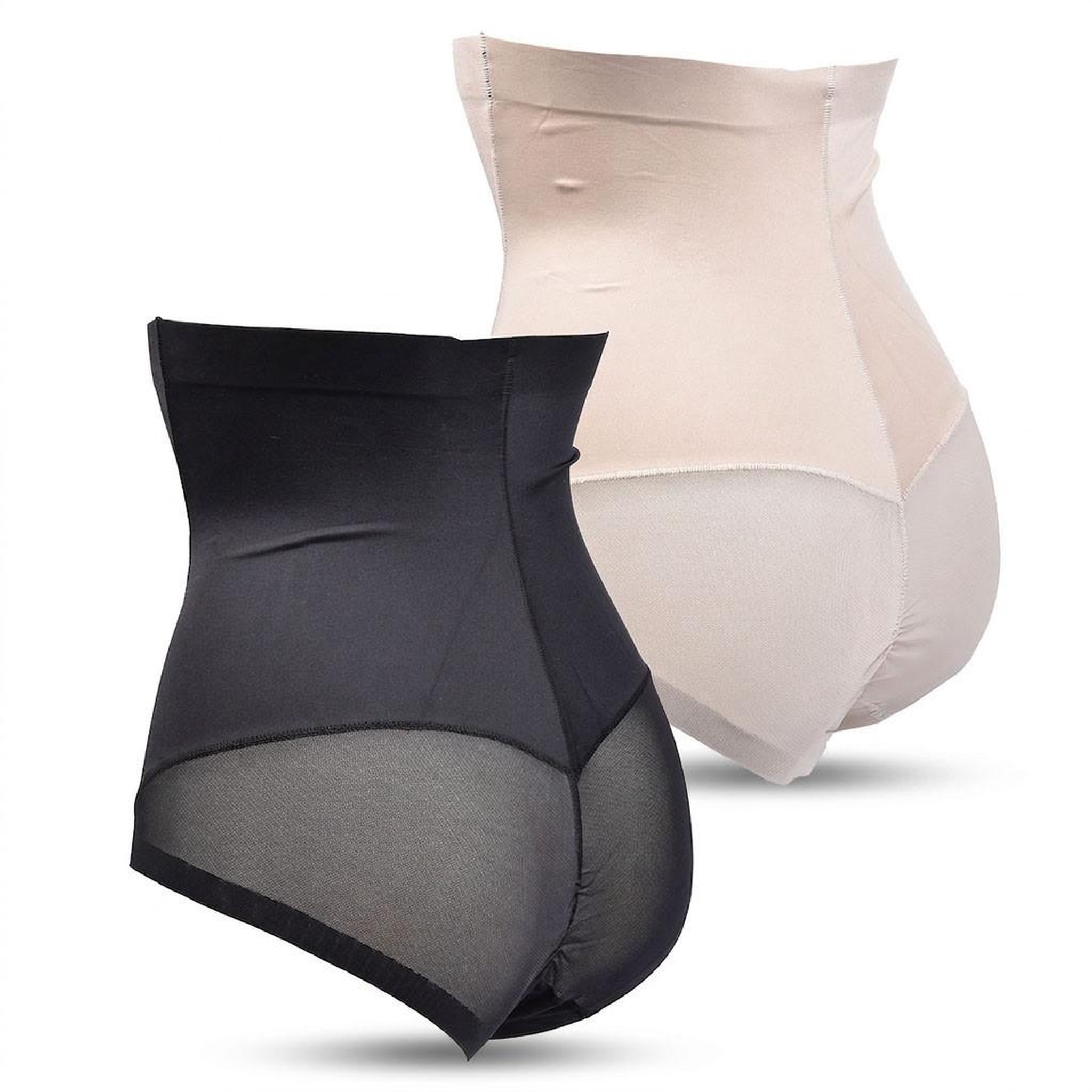 Voir la diapositive 4 : OZABI OZABI Culotte Gainante Femme Taille Haute Lot 2 Noir Chair