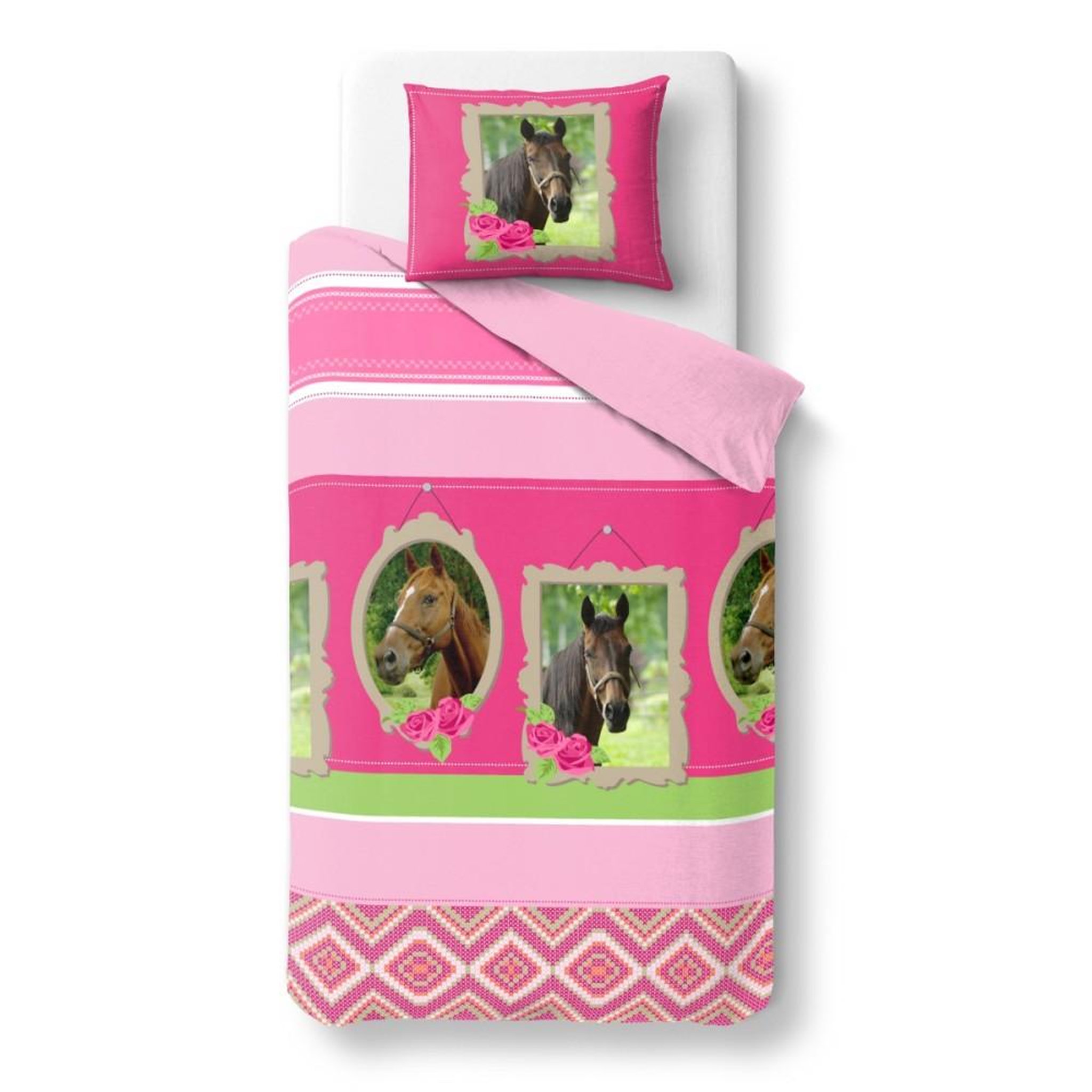 Dourev Housse de couette 140x200 HORSE BEAUTY + 1 taie