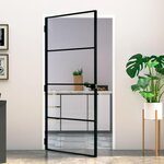 VIDAXL Porte d'interieur Noir 102x201,5 cm Trempe verre aluminium fin