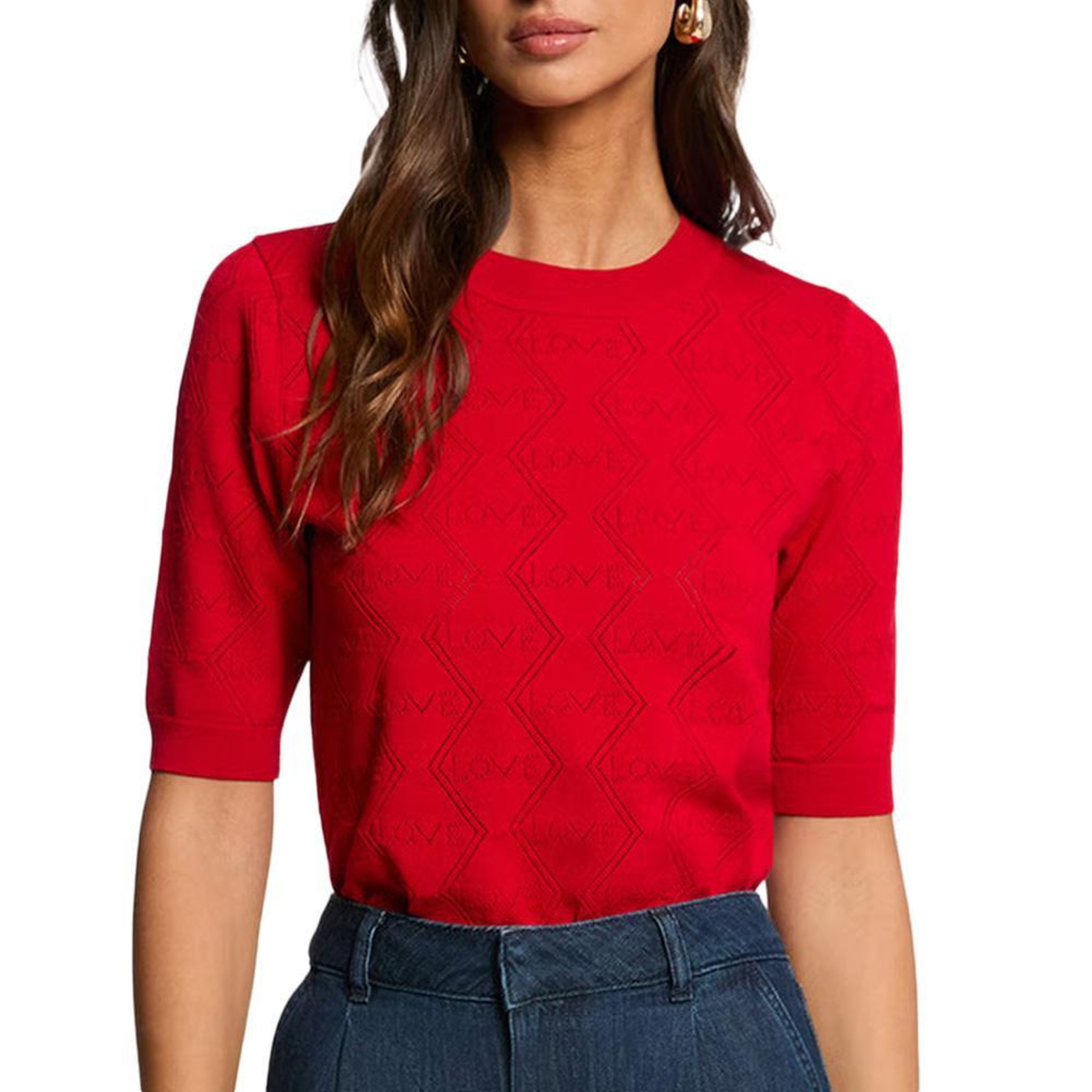 MORGAN Pull rouge femme morgan mika. Coloris disponibles : Rouge
