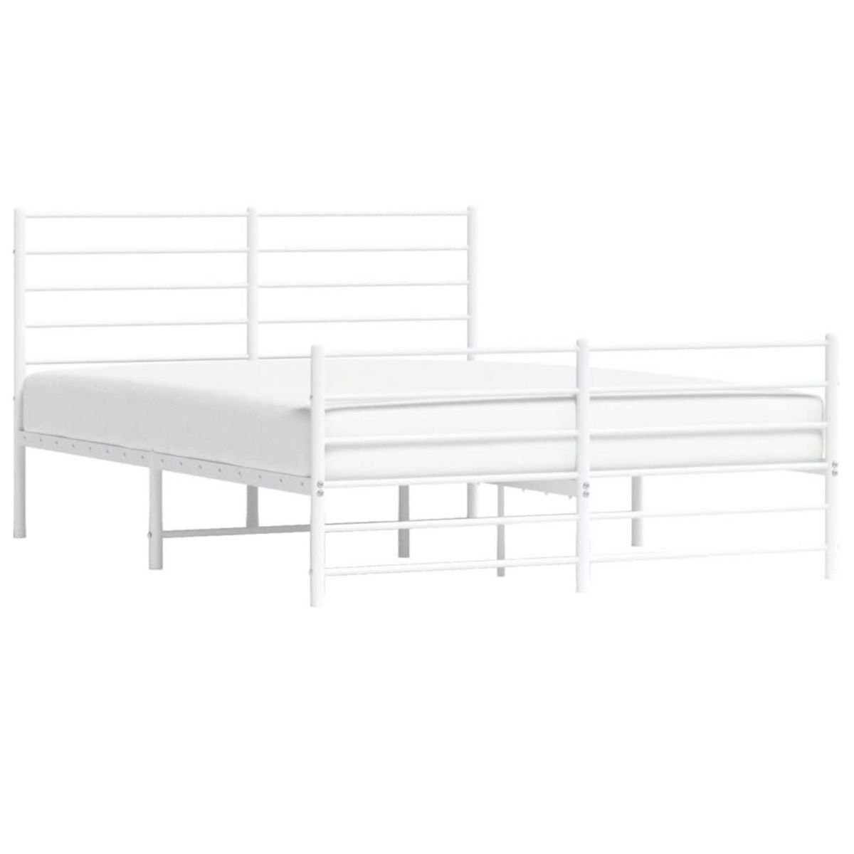 VIDAXL Cadre de lit metal sans matelas et pied de lit blanc 120x190 cm