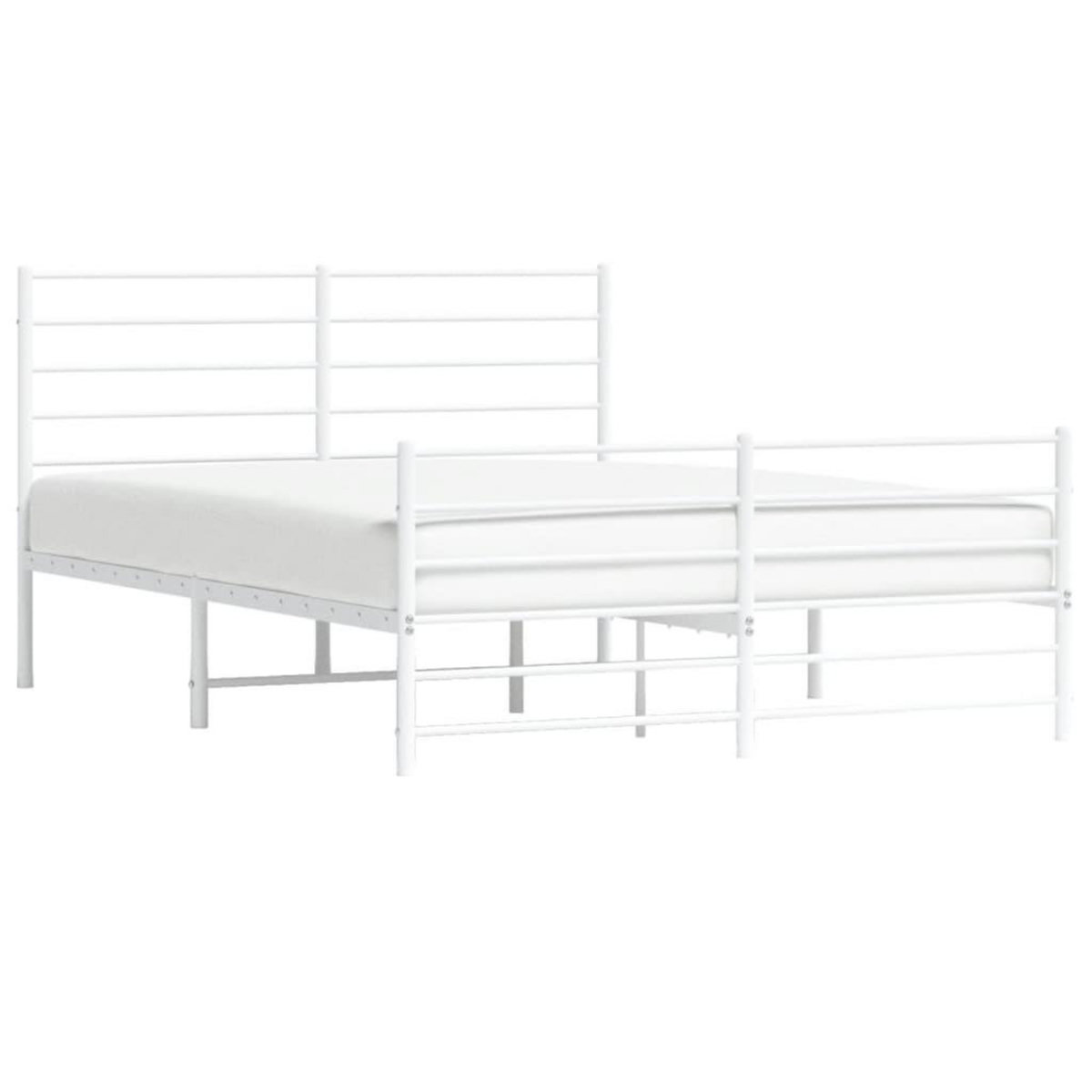 VIDAXL Cadre de lit metal sans matelas et pied de lit blanc 120x190 cm