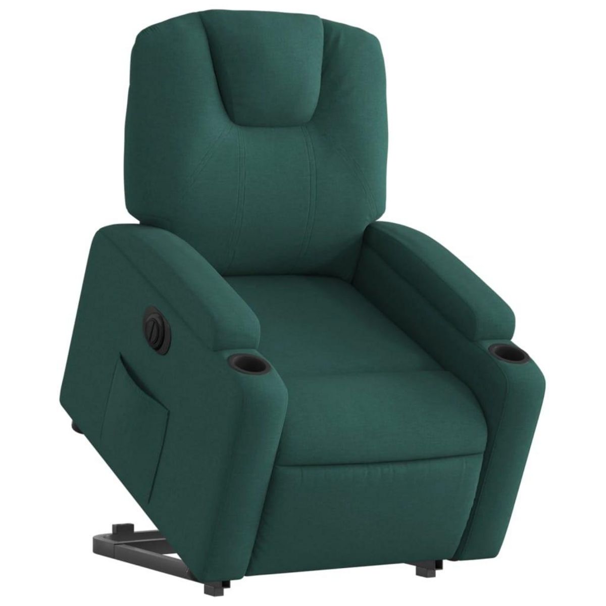 VIDAXL Fauteuil inclinable electrique vert fonce tissu