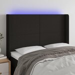 VIDAXL Tete de lit a LED Noir 147x16x118/128 cm Tissu