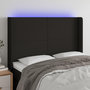 Voir la diapositive 1 : VIDAXL Tete de lit a LED Noir 147x16x118/128 cm Tissu