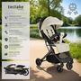 Voir la diapositive 2 : tectake Poussette buggy pliage à une main avec harnais à 5 points, frein de stationnement et arceau de sécurité gris/beige