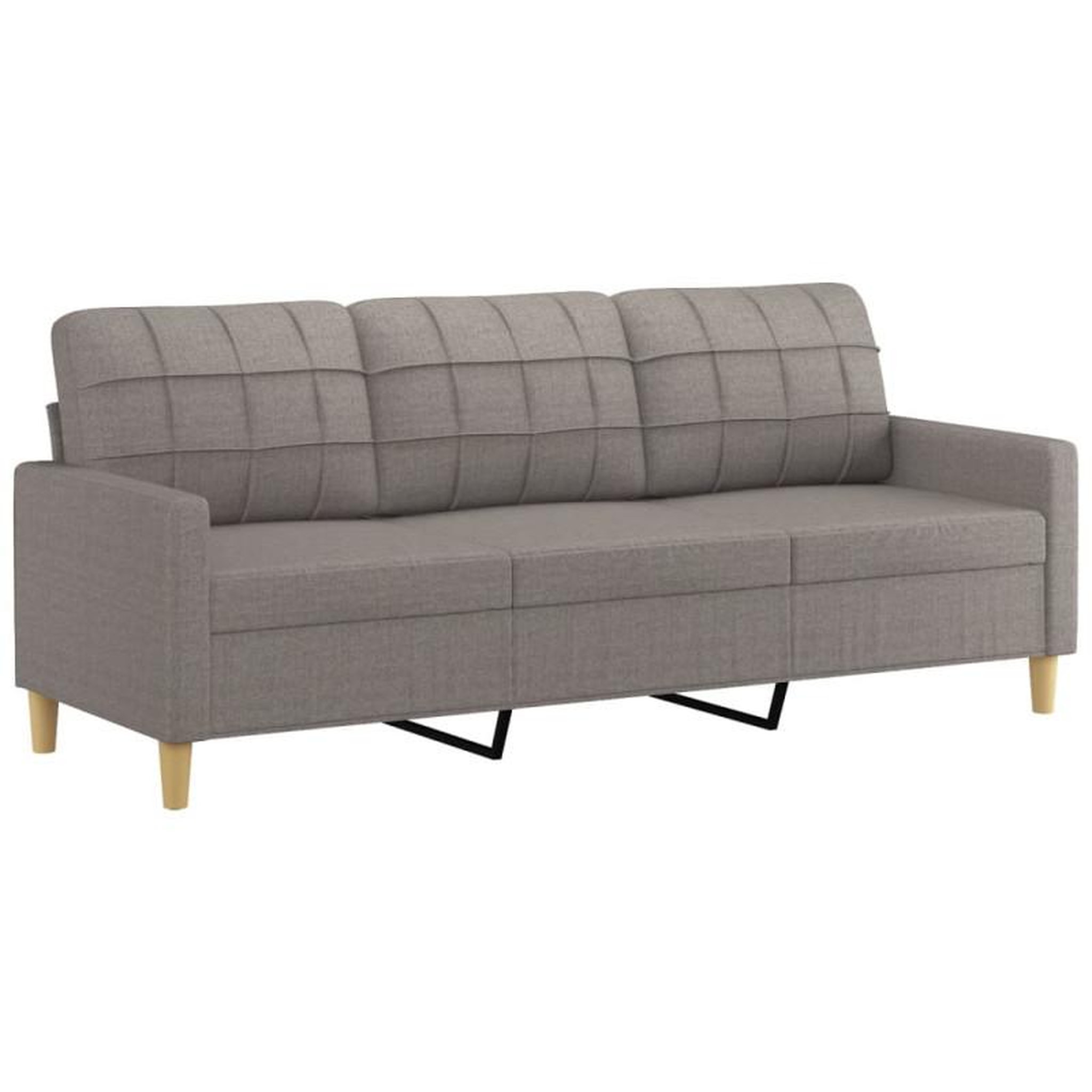 Voir la diapositive 2 : VIDAXL Canapé à 3 places Taupe 180 cm Tissu