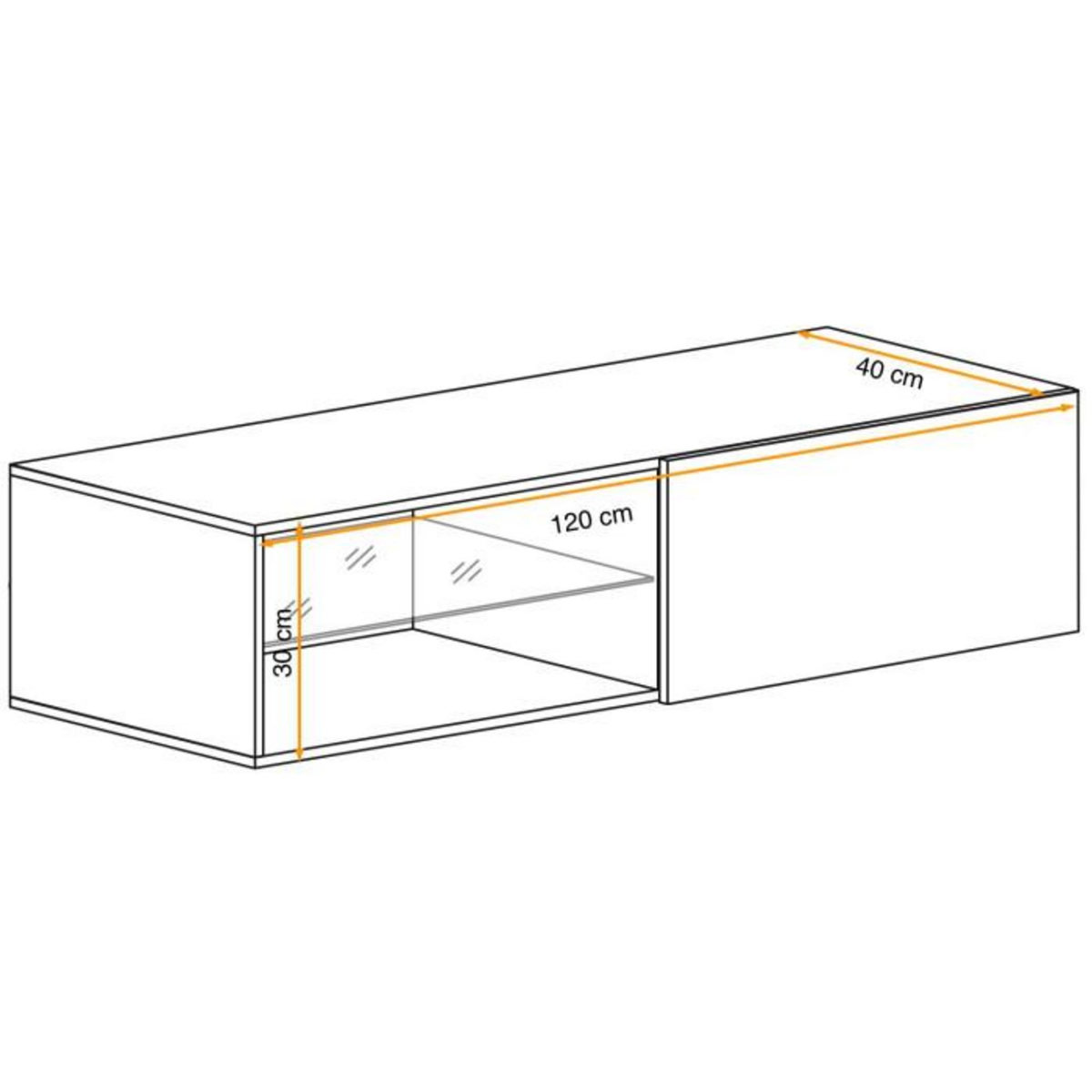 Paris Prix Meuble TV LED Design  Switch IV  120cm Naturel
