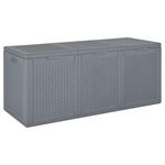 VIDAXL Boîte de rangement de jardin gris PP rotin 270 L