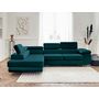 Voir la diapositive 6 : BEST MOBILIER Pablo - canapé d'angle gauche - 5 places - convertible avec coffre et têtières réglables - en velours