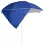 VIDAXL Parasol de plage avec parois laterales Bleu 215 cm