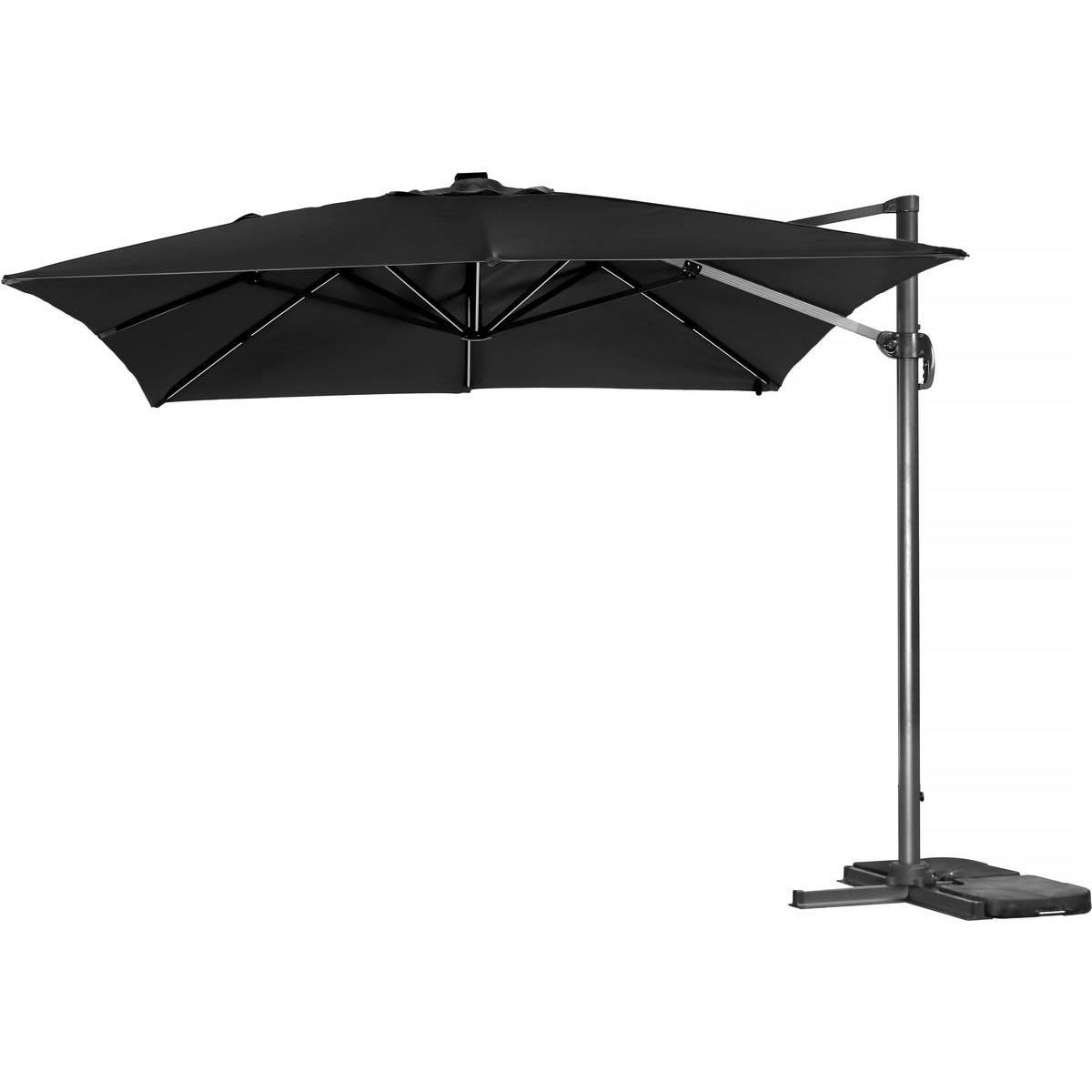 Habitat et Jardin Parasol jardin déporté led alu  Sun 3 Luxe  3 x 3 m - Noir