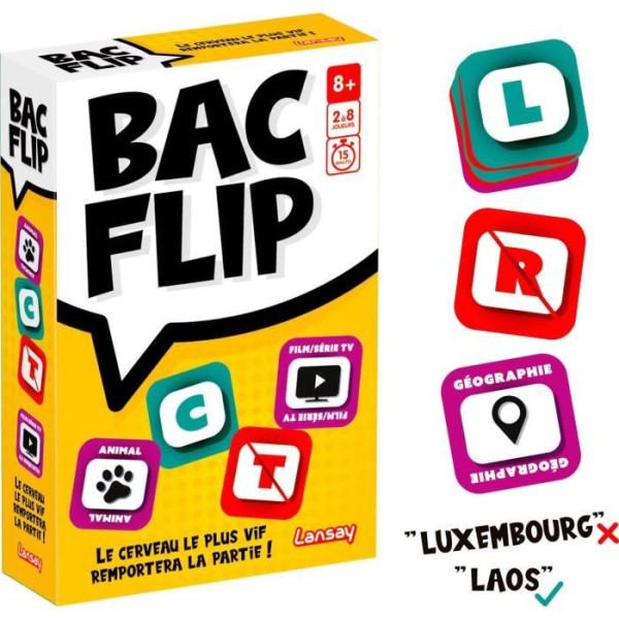 Voir la diapositive 2 : LANSAY Jeu de société - LANSAT - BAC FLIP - Des 8 ans