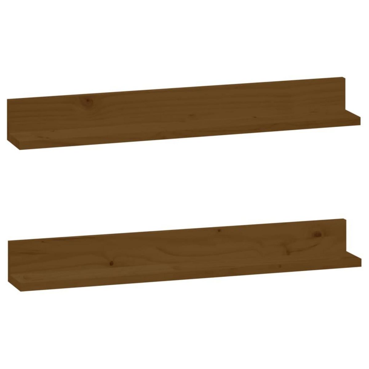 VIDAXL Etageres murales 2 pcs Marron miel 80x11x9cm Bois de pin massif