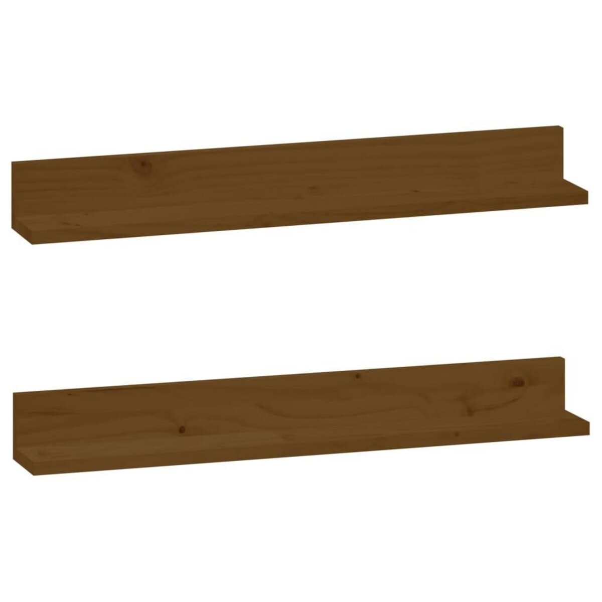 VIDAXL Etageres murales 2 pcs Marron miel 80x11x9cm Bois de pin massif