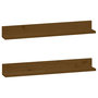 Voir la diapositive 2 : VIDAXL Etageres murales 2 pcs Marron miel 80x11x9cm Bois de pin massif