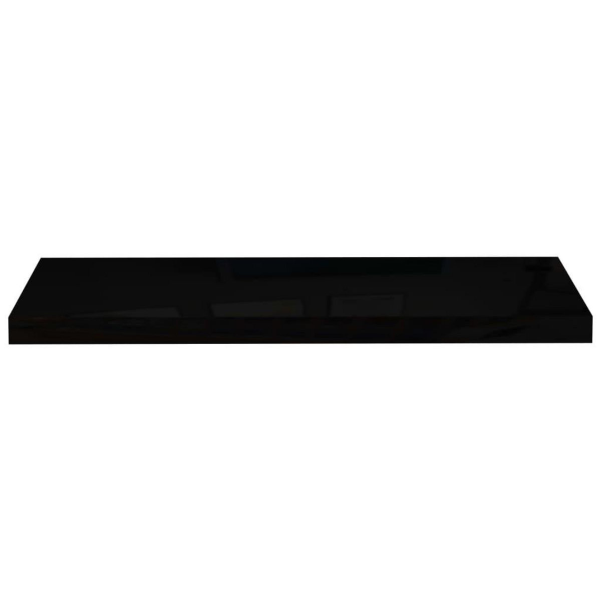 VIDAXL Etagere murale flottante 2 pcs Noir brillant 80x23,5x3,8 cm MDF