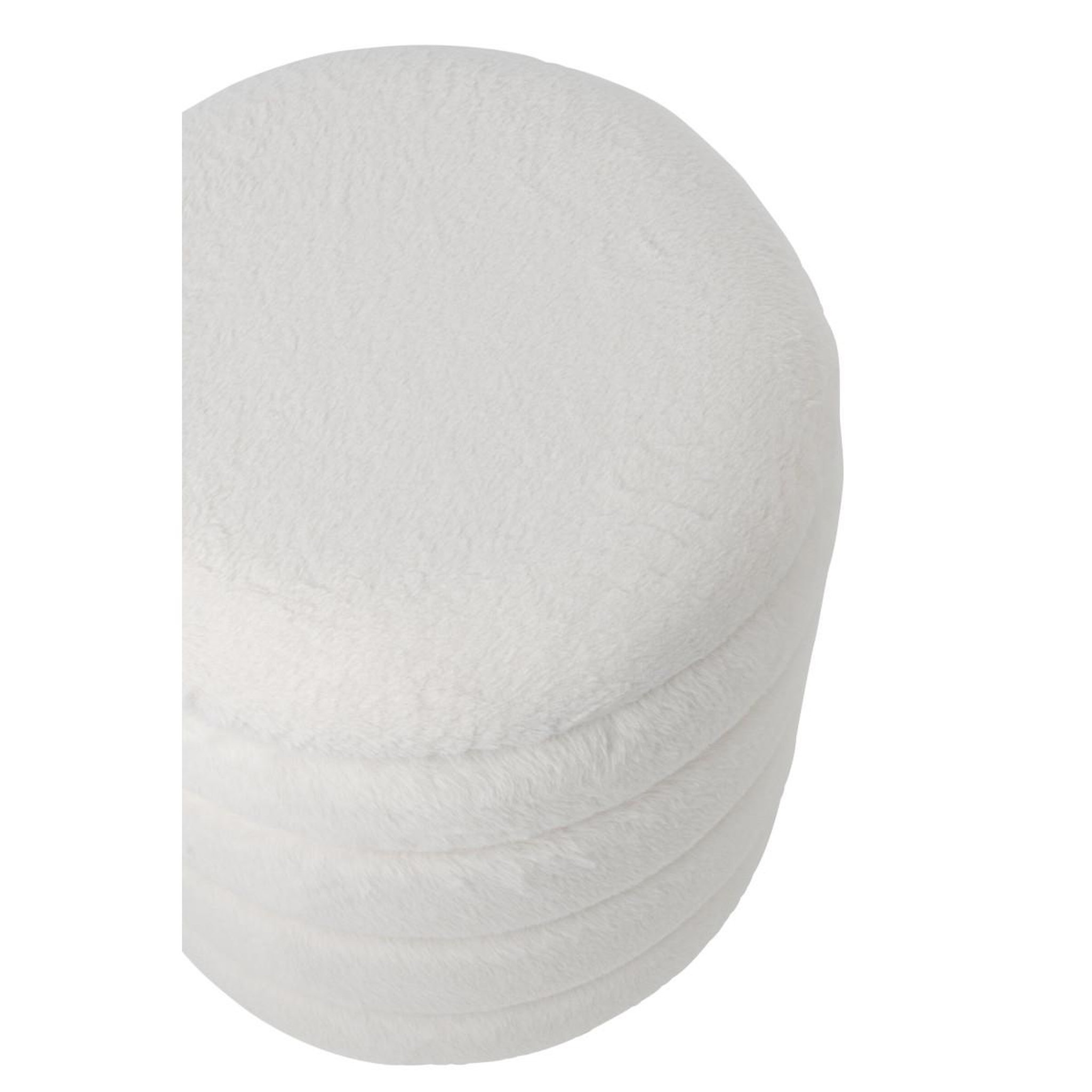 Voir la diapositive 3 : J-LINE Pouf coffre imitation fourrure  cotton  47cm blanc