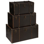 ATMOSPHERA Lot de 3 Malles de Rangement  British  80cm Marron