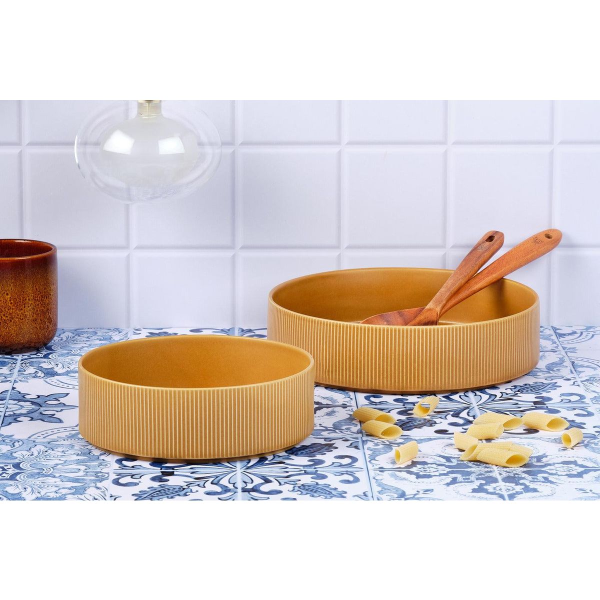 BJORN Saladier SCANDI Ø21,5cm et Ø27,5cm - 2 pièces - Ocre