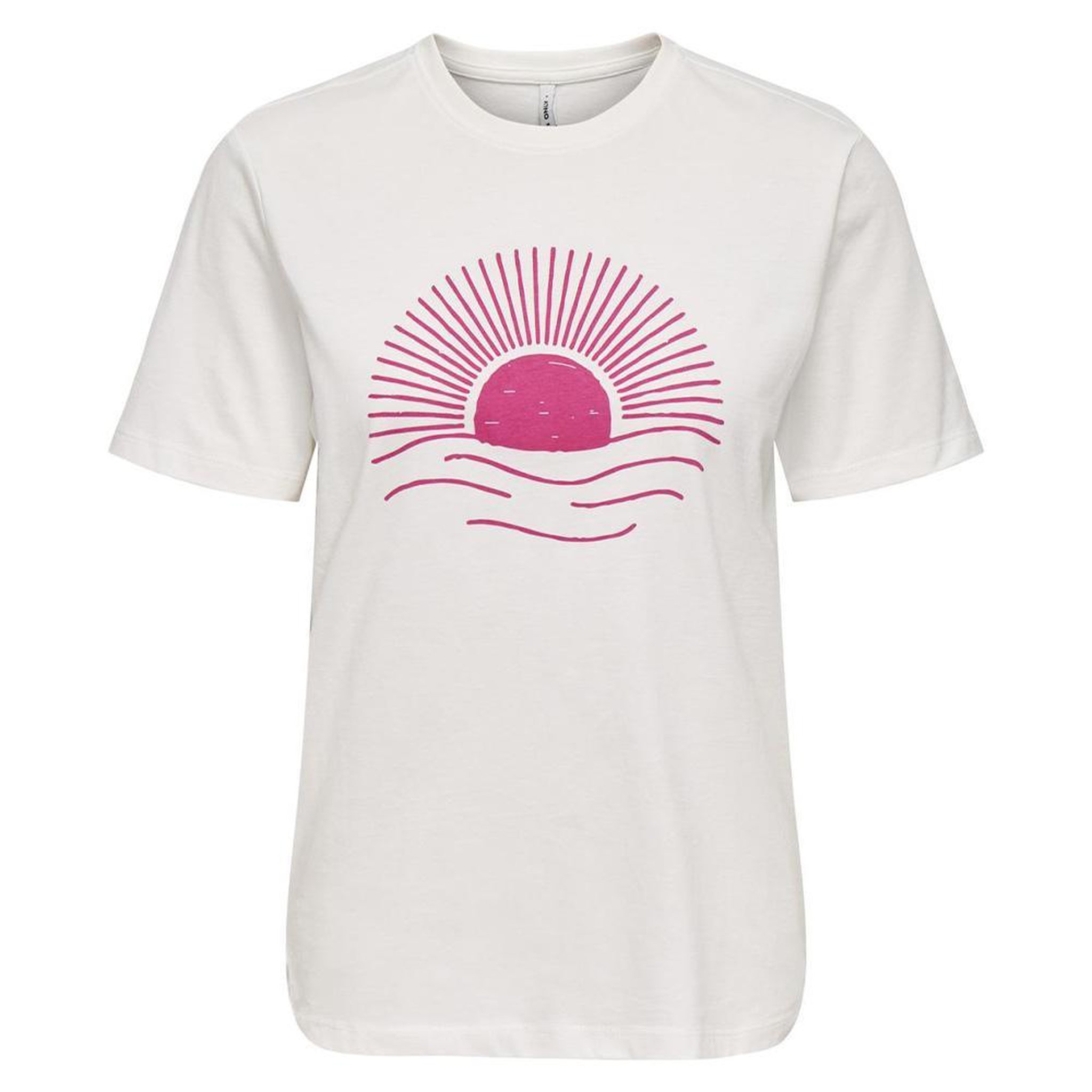Only T-Shirt Blanc/Rose Femme Only Lanya. Coloris disponibles : Blanc