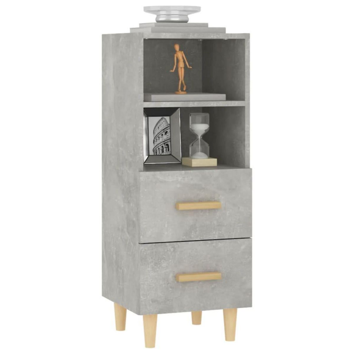 VIDAXL Buffet Gris beton 34,5x34x90 cm Bois d'ingenierie