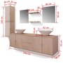 Voir la diapositive 6 : VIDAXL Mobilier de salle de bain avec lavabo 9 pcs Beige