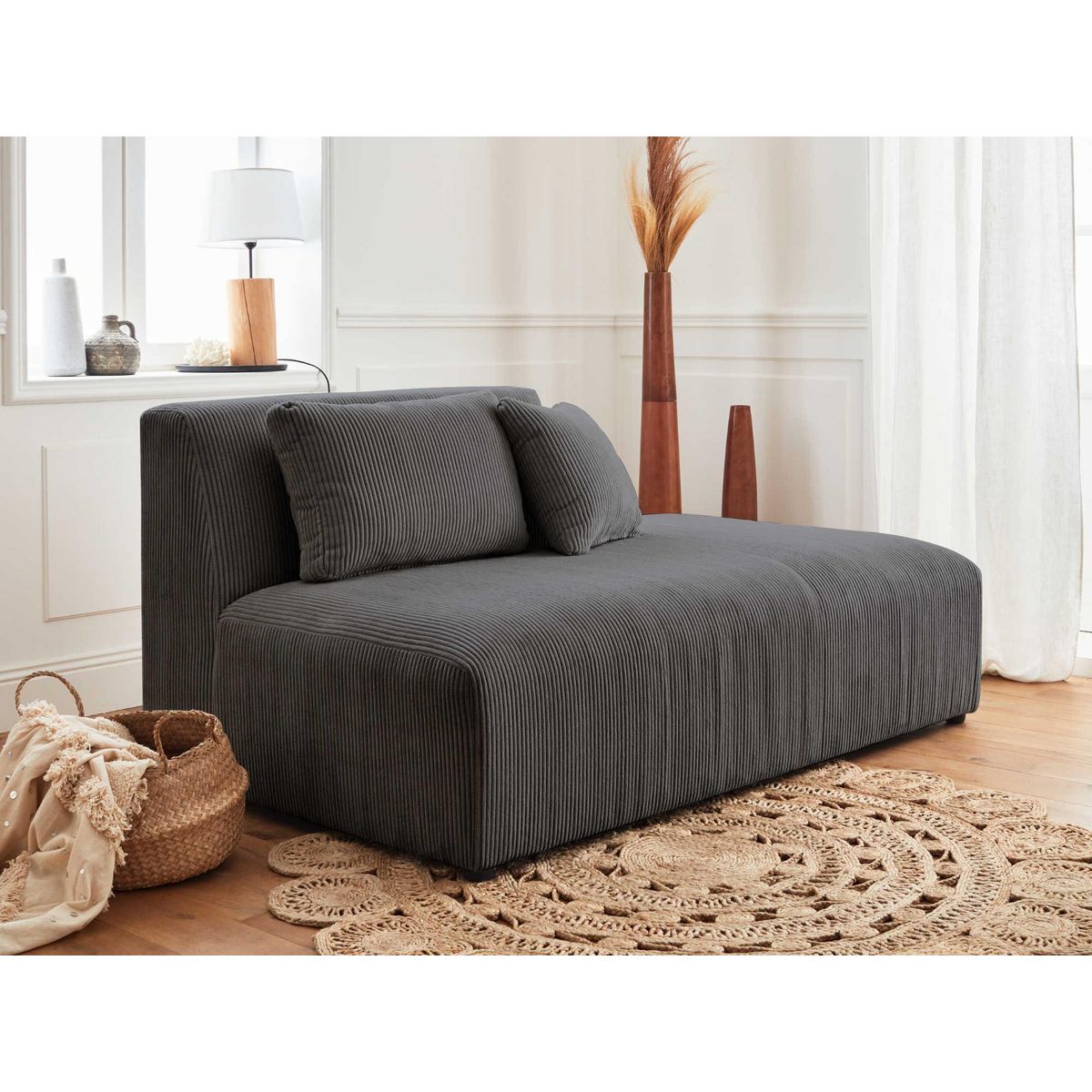 LISA DESIGN Victoire - canapé modulable d'angle gauche - 4 places - en velours côtelé