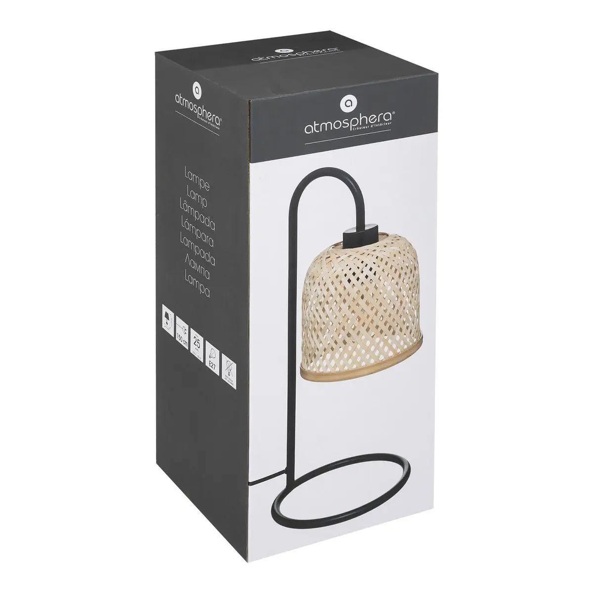 Voir la diapositive 4 : ATMOSPHERA Lampe à poser design  alicante  43cm beige & noir