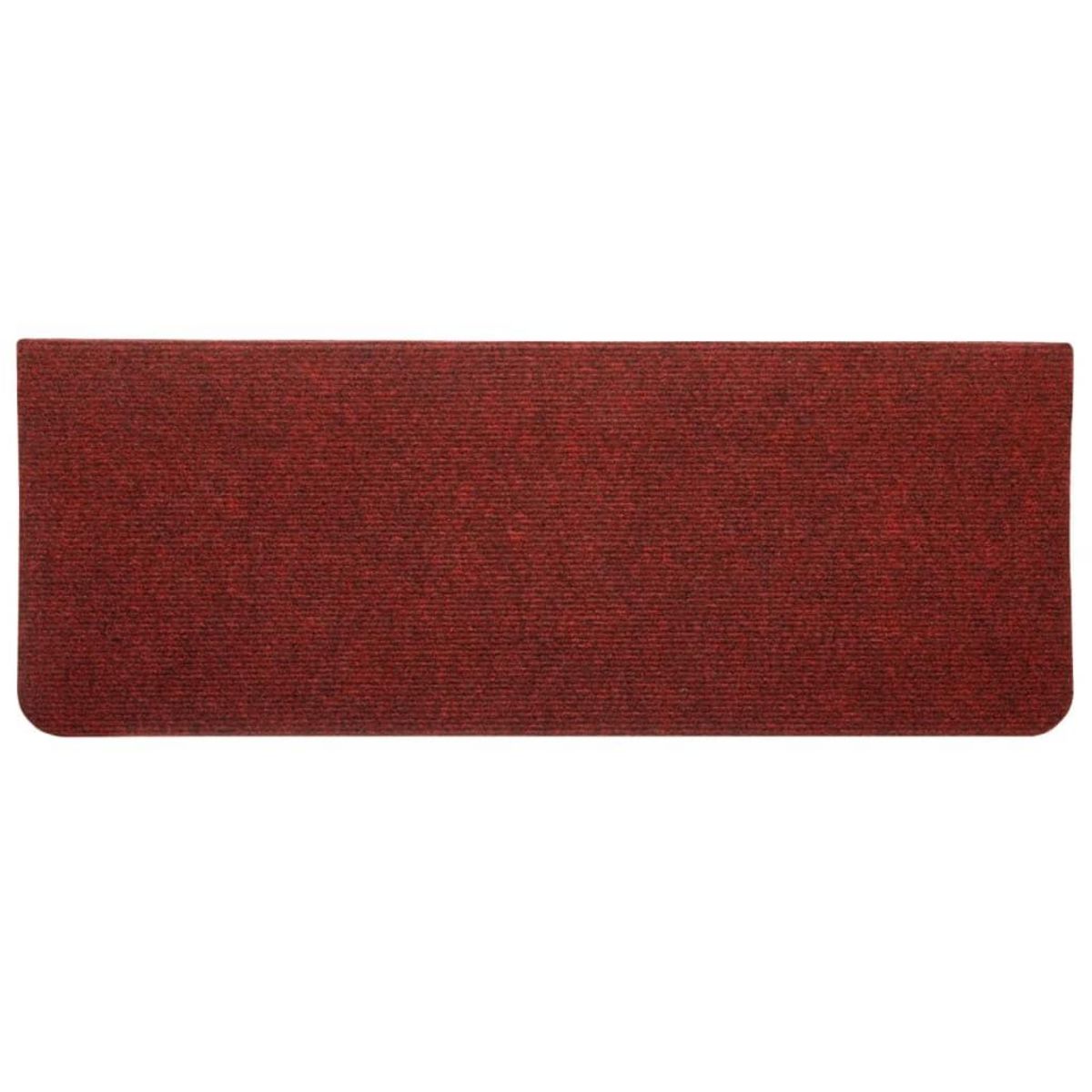 VIDAXL Tapis d'escalier autocollants 15 pcs 65x24,5x3,5 cm Rouge