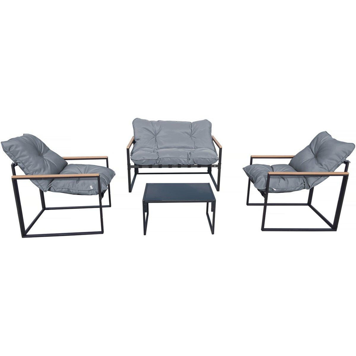 Habitat et Jardin Salon de jardin  Jules  - 4 places - Gris/Noir