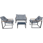 Habitat et Jardin Salon de jardin  Jules  - 4 places - Gris/Noir