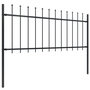 Voir la diapositive 2 : VIDAXL Cloture de jardin avec dessus en lance Acier 10,2x0,8 m Noir