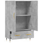 Voir la diapositive 5 : VIDAXL Buffet haut gris beton 69,5x31x115 cm bois d'ingenierie