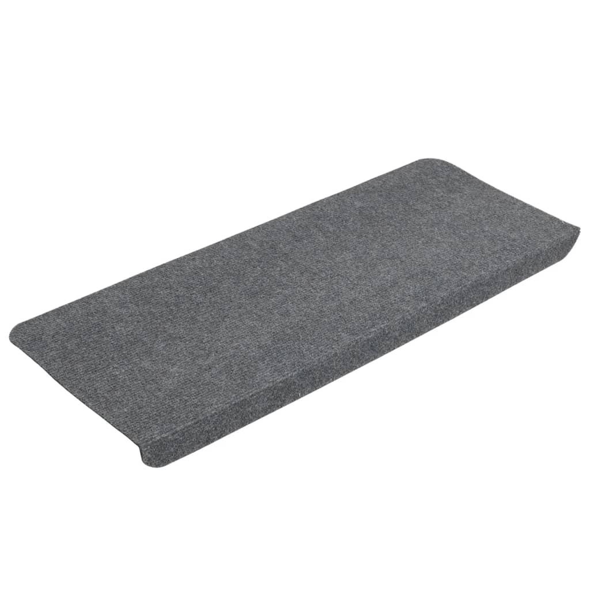 Voir la diapositive 3 : VIDAXL Tapis d'escalier autocollants 15 pcs 65x24,5x3,5 cm Gris