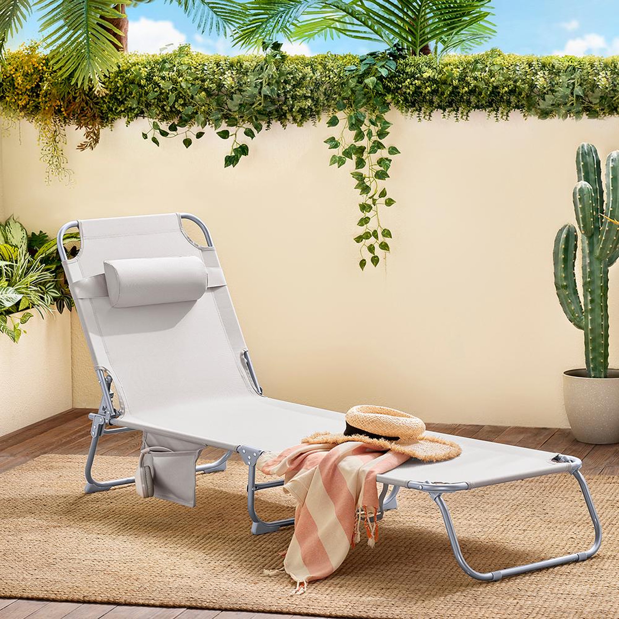 Voir la diapositive 6 : SOBUY SoBuy - Chaise Longue Pliable - Fonctionnel - OGS35