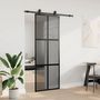 Voir la diapositive 3 : VIDAXL Porte coulissante kit quincaillerie noir 76x205 cm verre trempe