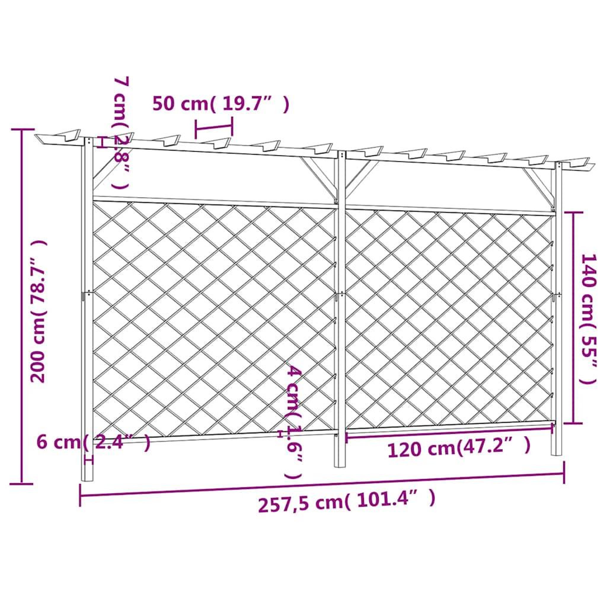 Voir la diapositive 5 : VIDAXL Cloture a lattes de jardin avec pergola bois