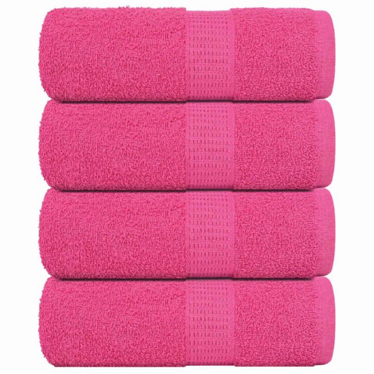 VIDAXL Serviettes de visage 4 pcs rose 30x30 cm 360 g m² 100% coton