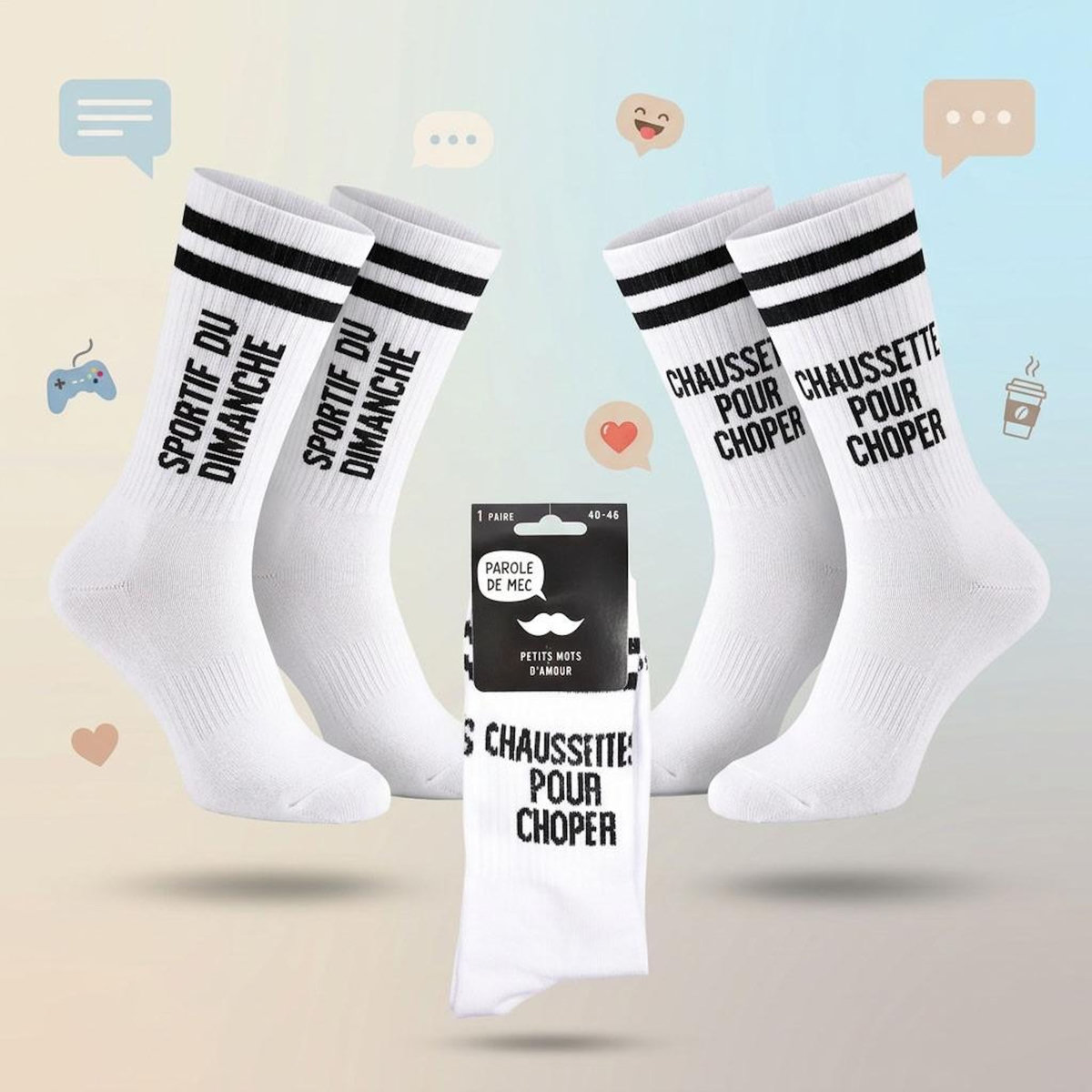 OZABI OZABI Chaussettes Homme Message Humoristiques Pack de 2 Paires