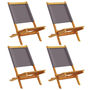 Voir la diapositive 2 : VIDAXL Chaises de jardin pliantes lot de 4 tissu et bois massif