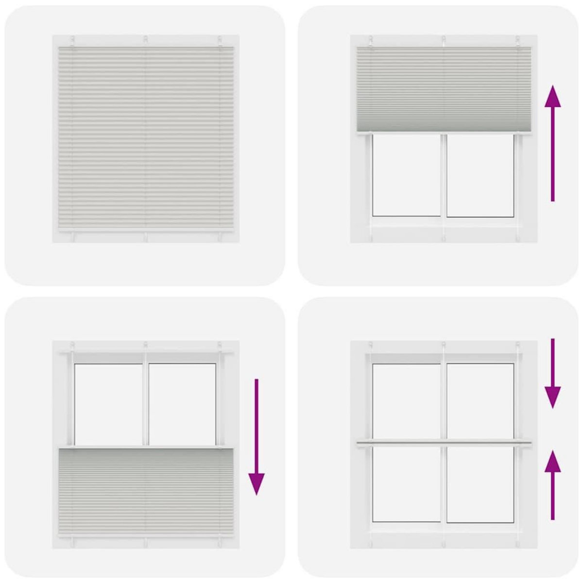 VIDAXL Store plisse gris clair 120x100cm largeur du tissu 119,4cm