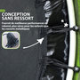 Voir la diapositive 4 : HOMCOM Trampoline enfant Ø140 cm max. 45 Kg - filet sécurité, porte zippée, 6 poteaux rembourrés - vert