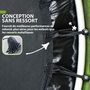 Voir la diapositive 4 : HOMCOM Trampoline enfant Ø140 cm max. 45 Kg - filet sécurité, porte zippée, 6 poteaux rembourrés - vert