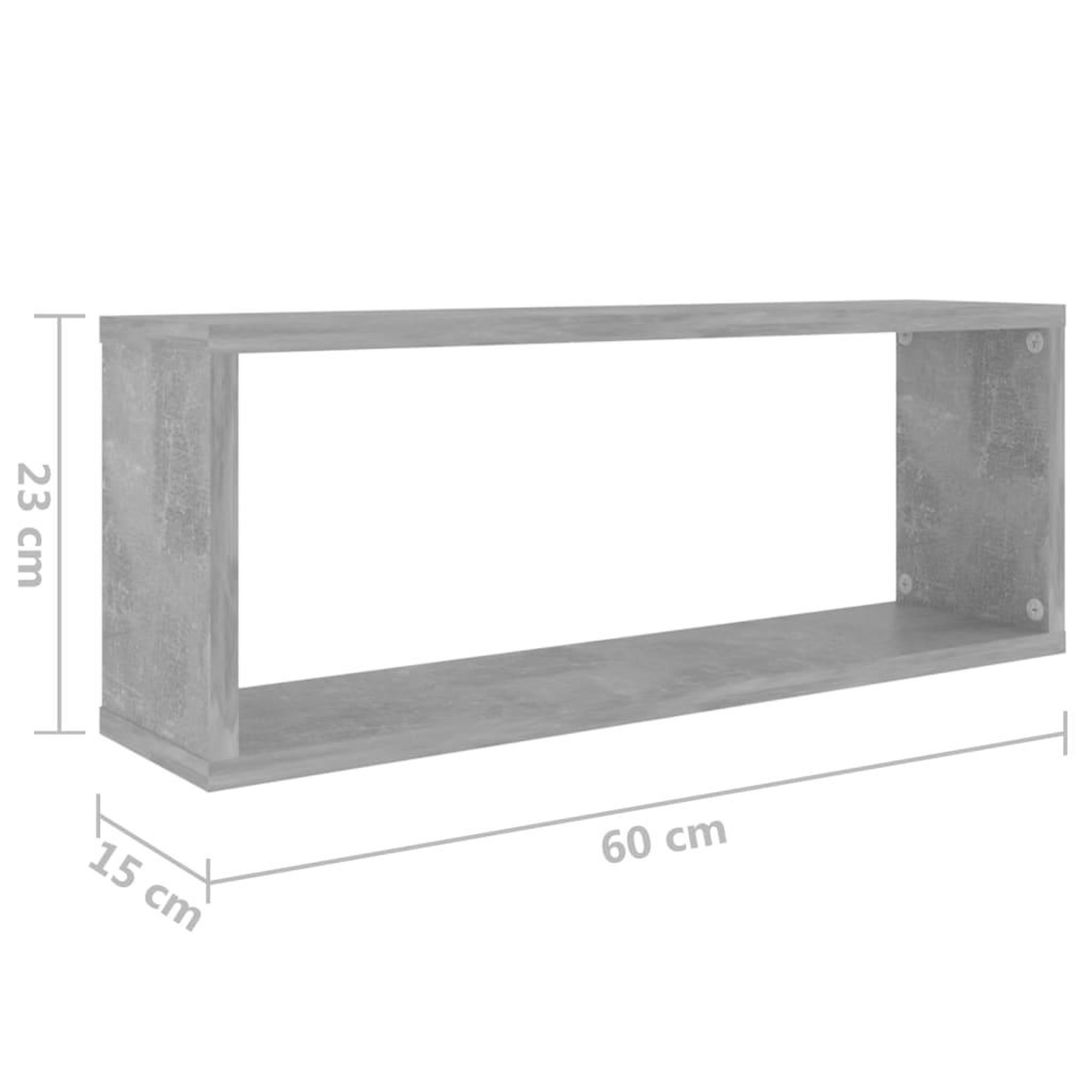 Voir la diapositive 6 : VIDAXL Etageres murales cube 4 pcs Gris beton Bois d'ingenierie