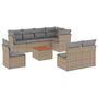 Voir la diapositive 2 : VIDAXL Salon de jardin avec coussins 9pcs melange beige resine tressee